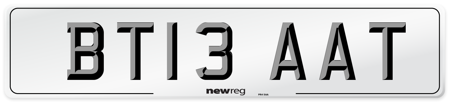 BT13 AAT Number Plate from New Reg